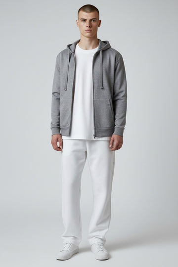 Light Grey Zip-Up Hoodie