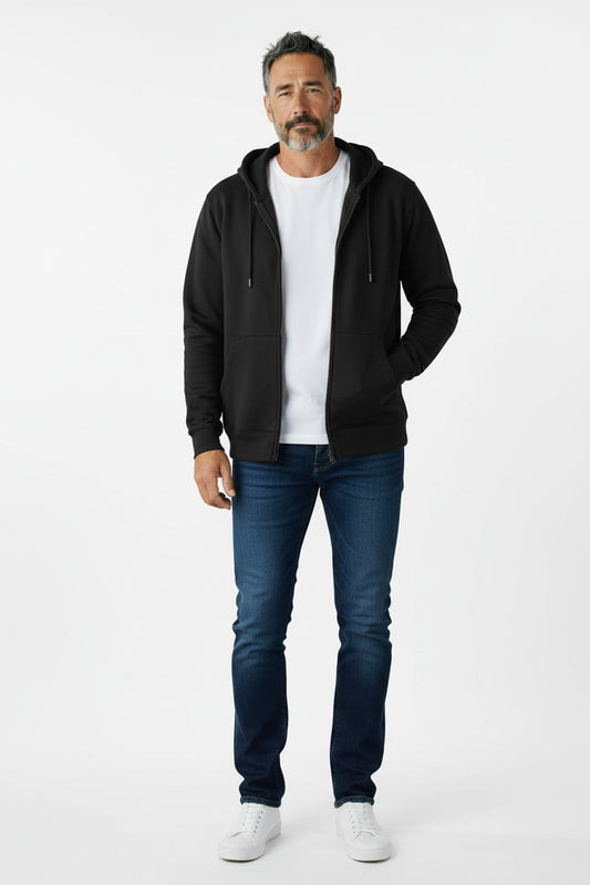 Black Zip-Up Hoodie