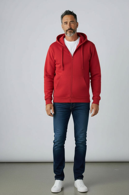 Red Zip-Up Hoodie