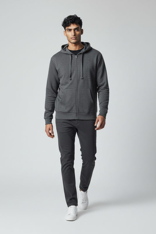 Dark Grey Zip-Up Hoodie