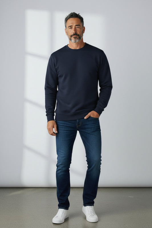 Navy Blue Crewneck Sweatshirt