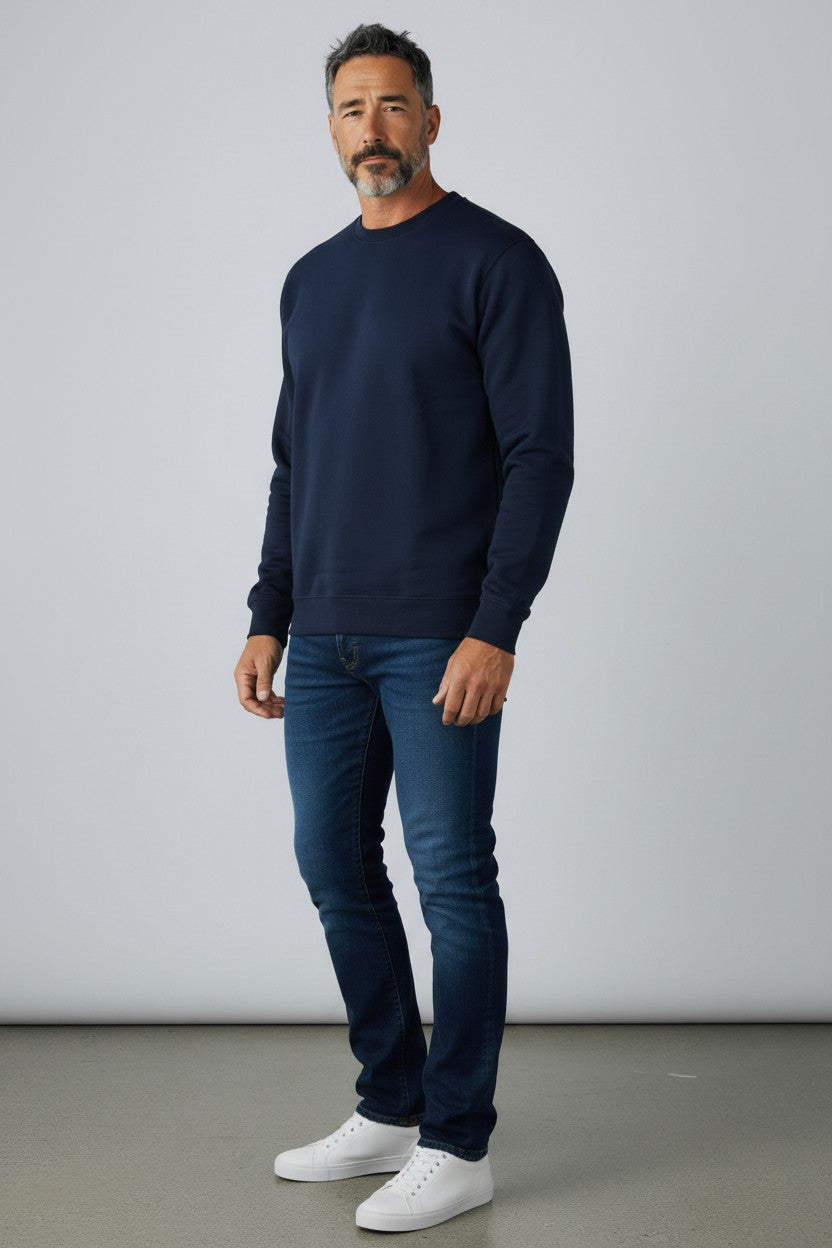 Navy Blue Crewneck Sweatshirt