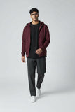 Burgundy Zip-Up Hoodie
