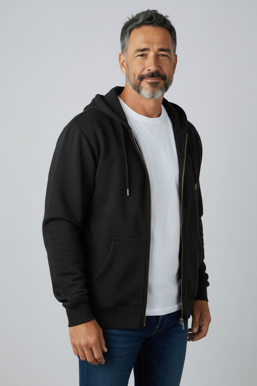 Black Zip-Up Hoodie